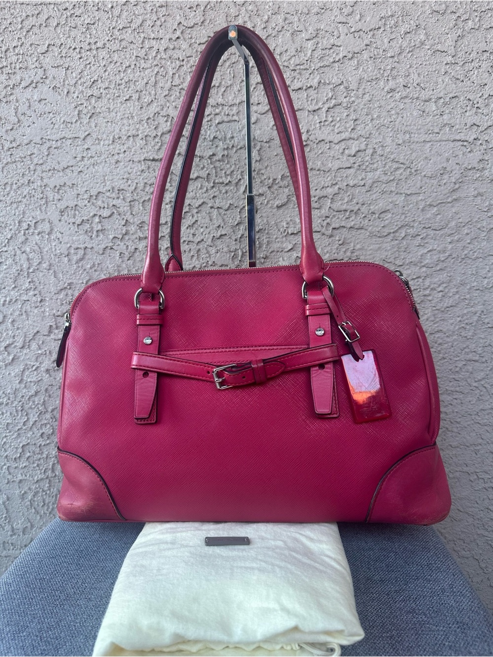TUMI Villa Verona Double Zip Satchel featuring silver-tone hardware